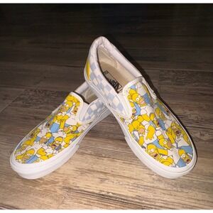 Vans The Simpsons Homer Pile Slip On Sneakers Casual Shoes Blue White 7M/8.5W
